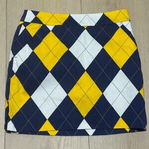 Loudmouth Skort Argyle blue, yellow, white size 2